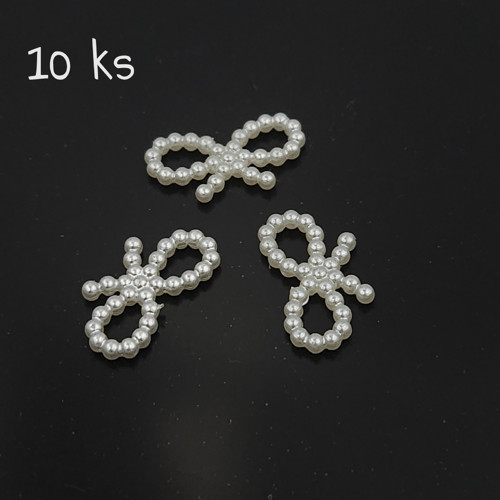 Korálkové mašličky, 18x11 mm, 10 ks