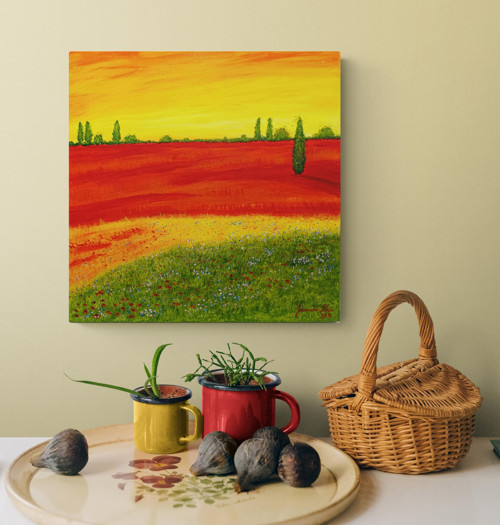 41. Pole vlčích máků, rozměry 40x40 cm