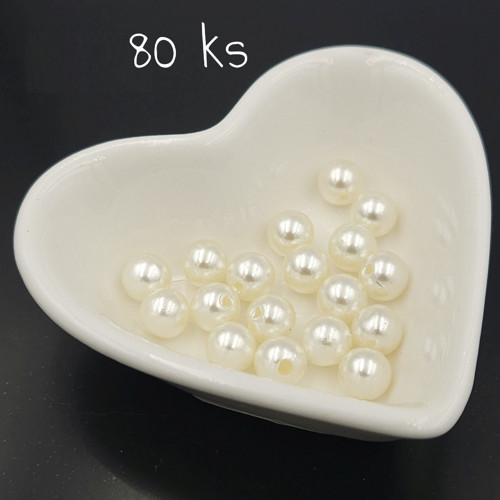 Plastové perličky 8 mm, 80 ks — foto 1