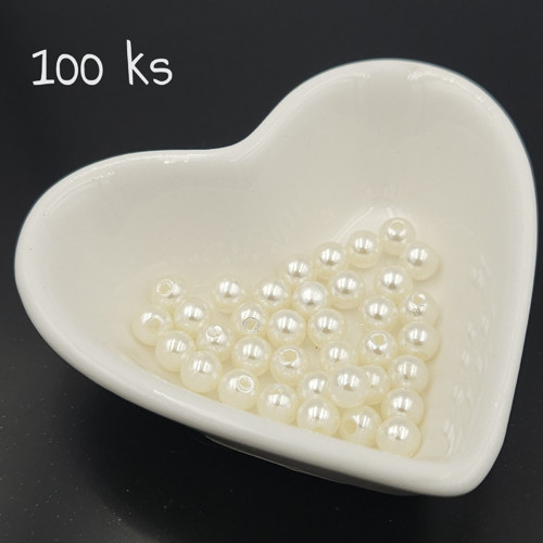 Plastové perličky 6 mm, 100 ks