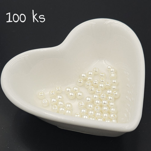 Plastové perličky 4 mm, 100 ks — foto 1