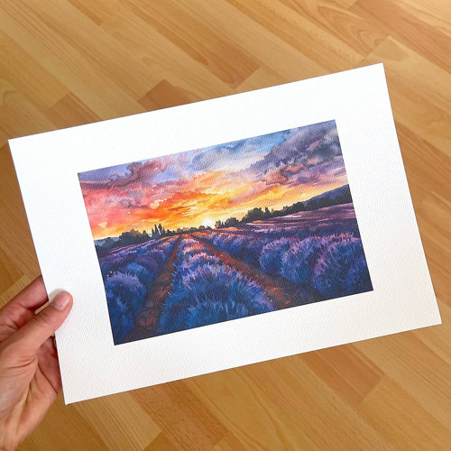 Art print Levandulová pole A4 P0018
