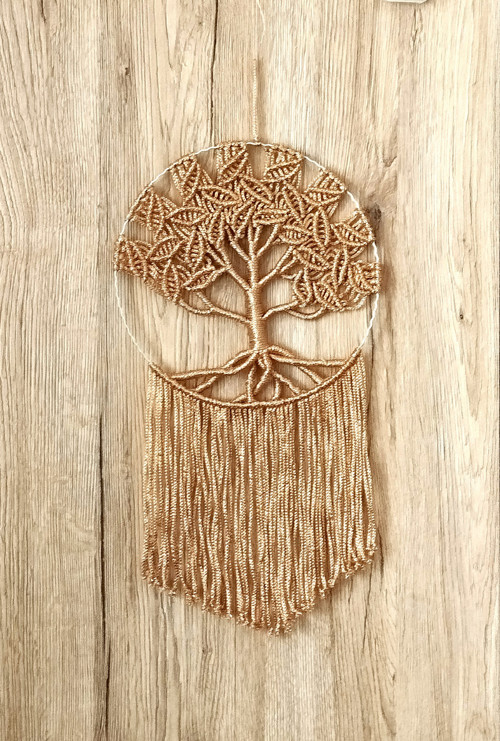 Macramé Strom života Zlatý
