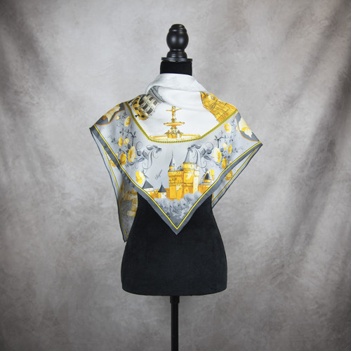 Hodvábna šatka SLOVAKIA - GOLD, 90 x 90cm