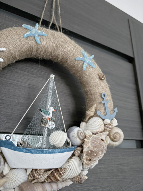 Letní námořnický věnec na dveře - varianta 2