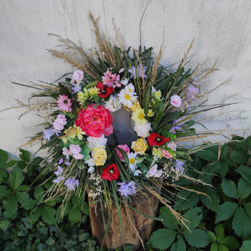 Veľký, letný lúčny veniec, 45 cm