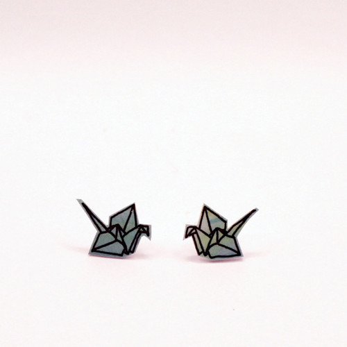 Náušnice: Origami jeřábi mini