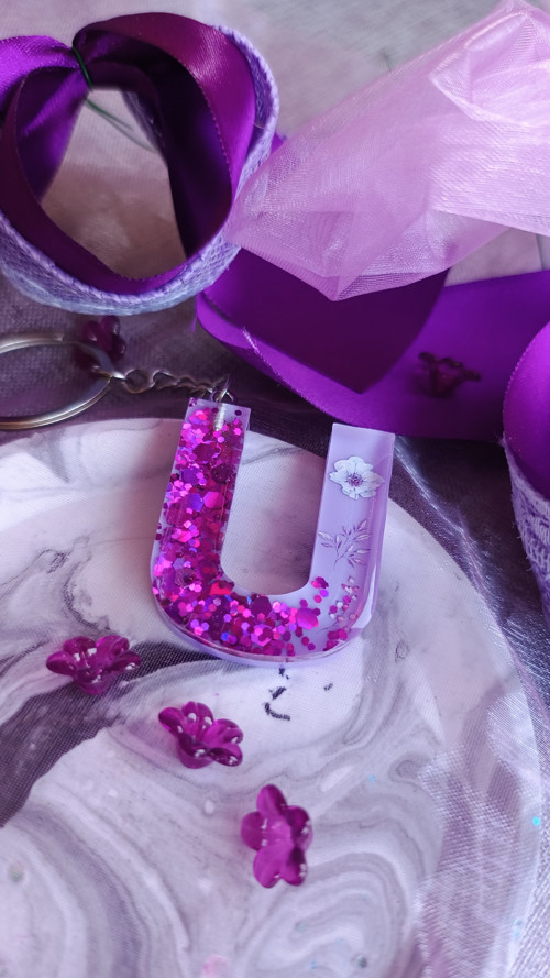 Letter "U" Purple Flower