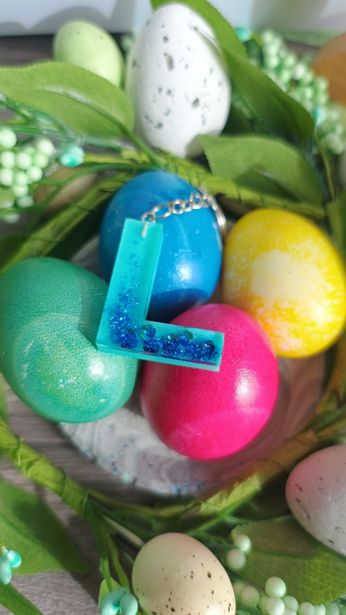 Letter "L" Blue Glitter