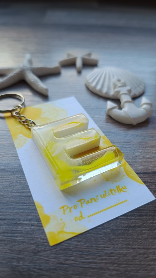 Letter "E" Yellow White