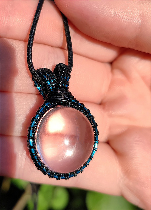 Náhrdelník KŘIŠŤÁL, wire-wrapping — foto 1