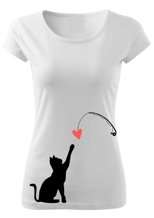 Dámské tričko "Cat catches a heart"
