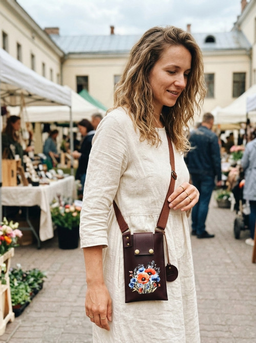 Kožená crossbody/pouzdro na mobil 2299