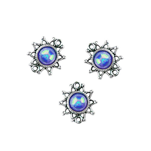 Mezidíl sluníčko s kabošonem modré 14x14mm, 1ks