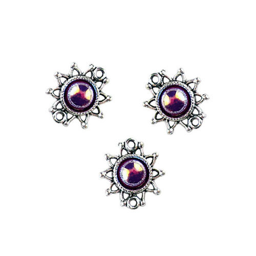 Mezidíl sluníčko s kabošonem antracit 14x14mm, 1ks