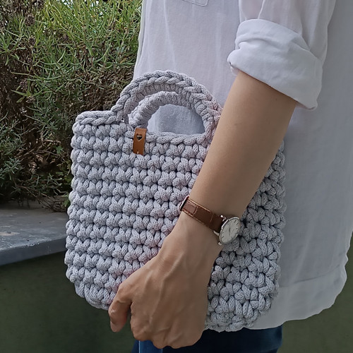 Háčkovaná kabelka ELSA boho macramé šňůry bavlna
