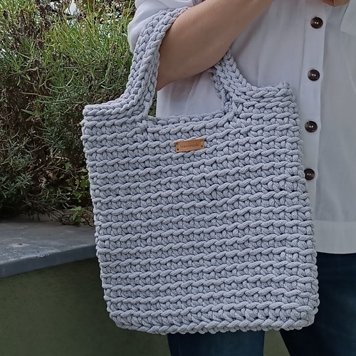 Háčkovaná kabelka KAREN boho macramé šňůry bavlna
