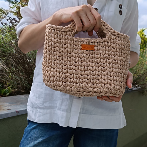 Háčkovaná kabelka ALBERTINA boho macramé šňůry — foto 1