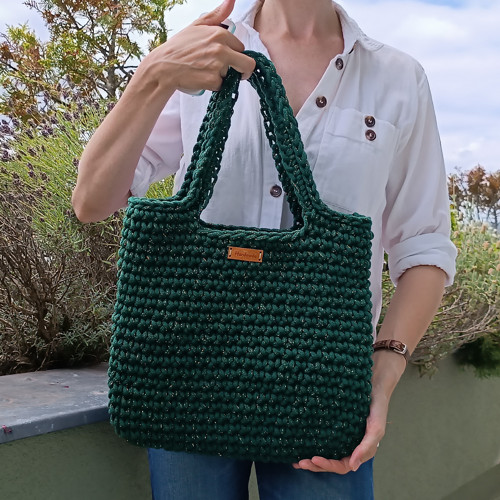 Háčkovaná kabelka SMILLA boho macramé šňůry — foto 1