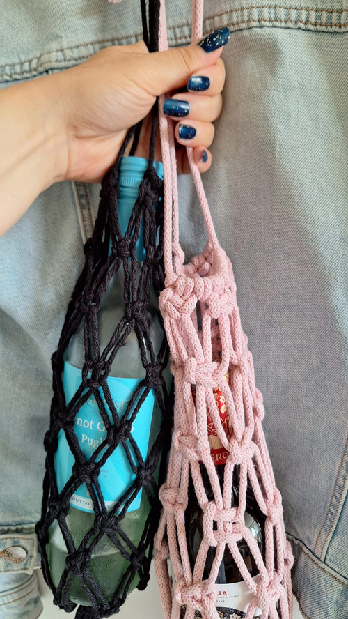 Macramé dárková taška na láhev / BOHO STYLE