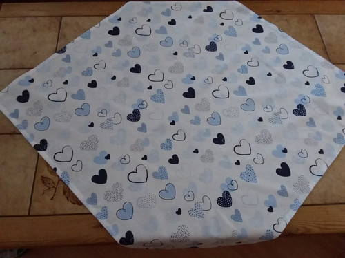 Ubrus modrá srdíčka