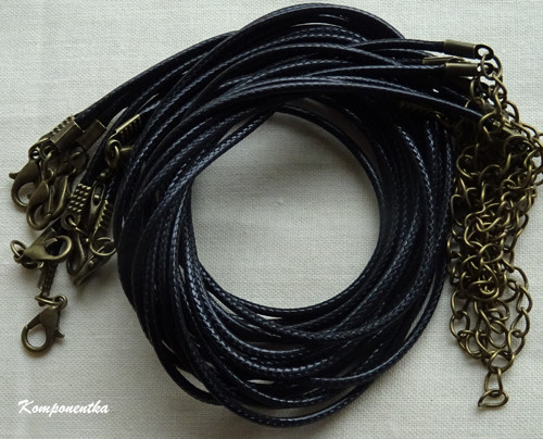 Kožená šňůrka černá 1,5mm 1kus
