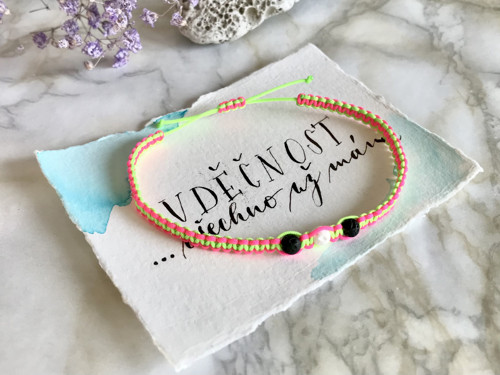 Macramé pink/lime neon