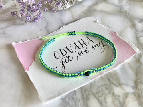 Macramé lime/blue neon