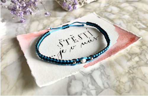 Macramé blue/black neon