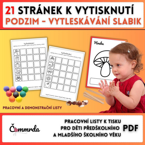 Vytleskávání slabik - podzim (PDF k tisku)