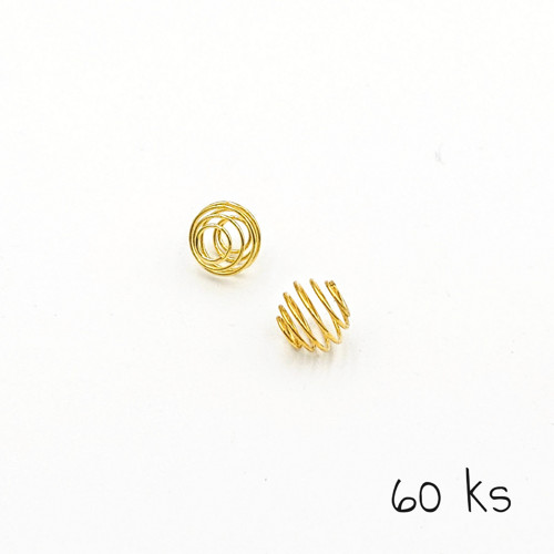 Zlatá klec na korálky 8x8 mm, 60 ks