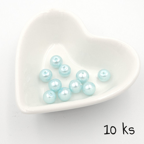 Perličky 8 mm, tyrkysové, 10 ks