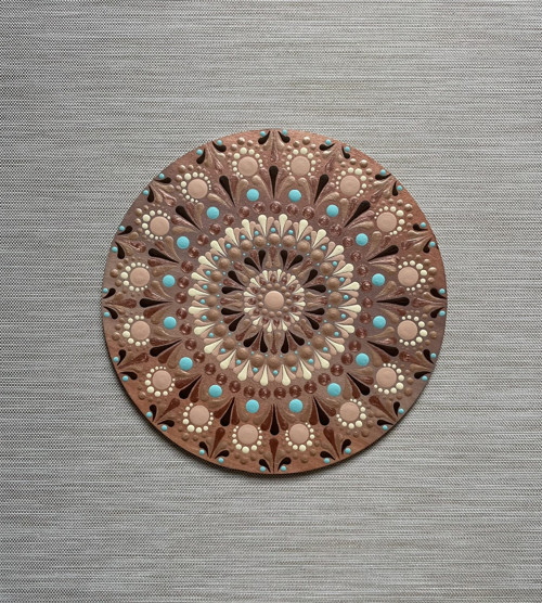 Mandala Aztécký lesk - ručně malovaná, 20 cm