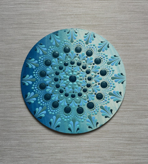 Mandala Ledovka - ručně malovaná, 20 cm