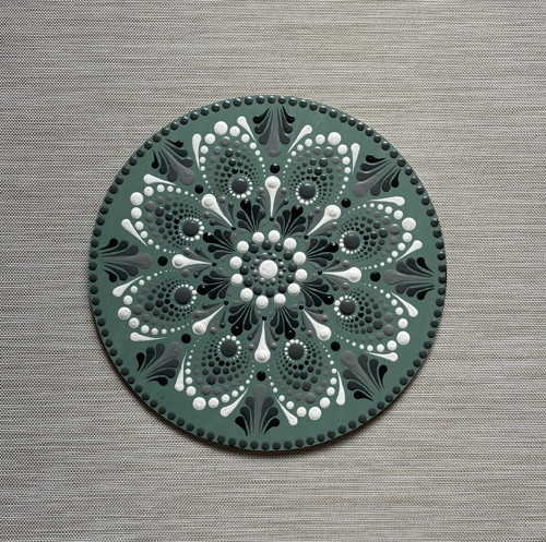 Mandala Zelenka - ručně malovaná, 20 cm