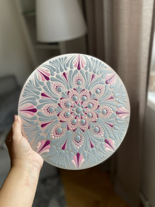 Mandala Šerá - ručně malovaná, 28 cm