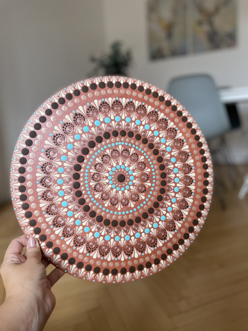 Mandala Orient - ručně malovaná, 35 cm