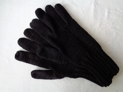 Rukavice prstové pánské v černé 100 % merino