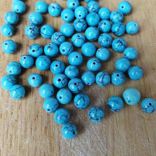 Howlit tyrkysový, kulička 6mm, 10ks