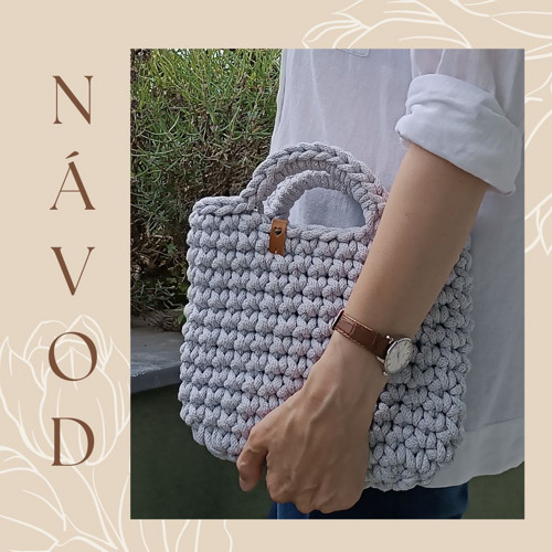 NÁVOD - háčkovaná kabelka ELSA boho macramé šňůry