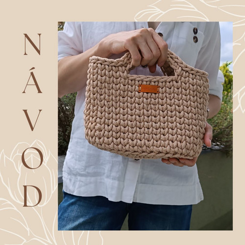 NÁVOD - háčkovaná kabelka ALBERTINA macramé šňůry