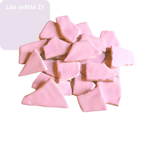 Mozaikové keramické střepy-lila světlá
