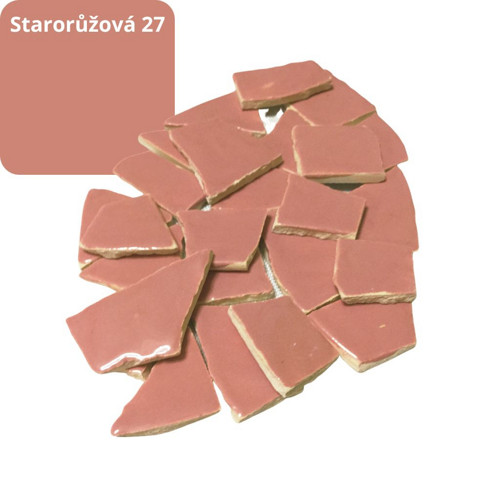 Mozaikové keramické střepy-starorůžová