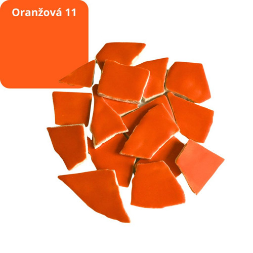 Mozaikové keramické střepy-oranžová