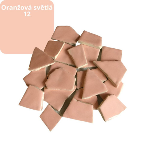 Mozaikové keramické střepy-oranžová světlá