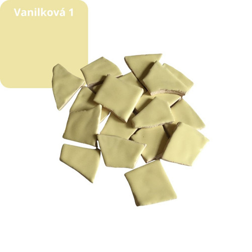 Mozaikové keramické střepy-vanilková