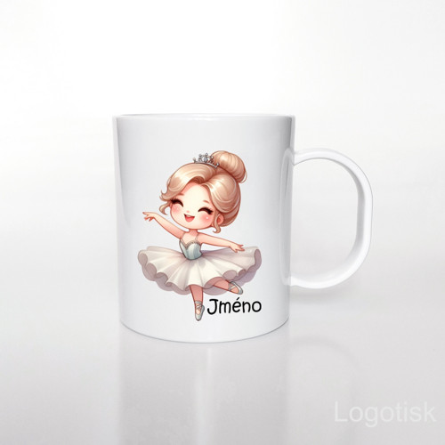 Plastový hrnek potisk BALERÍNA se jménem