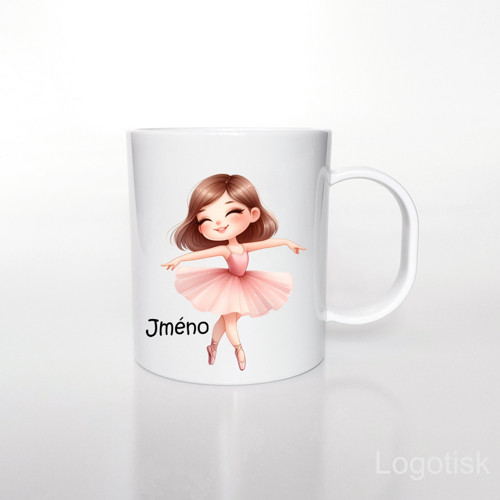 Plastový hrnek obrázek BALERÍNA se jménem