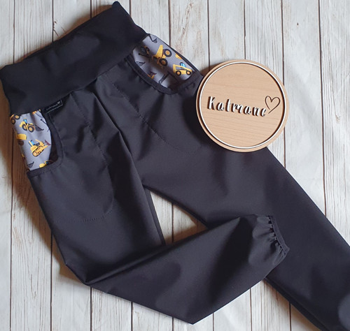Letní softshellové kalhoty-černá/bagr — foto 1