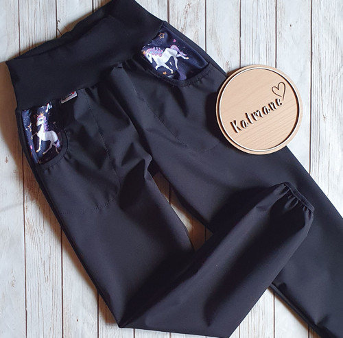 Letní softshellové kalhoty-černá/jednprožec — foto 1